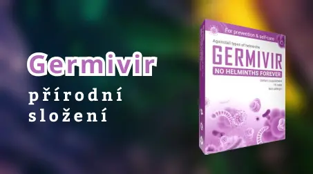 Pohled na obal produktu Germivir na pozadí