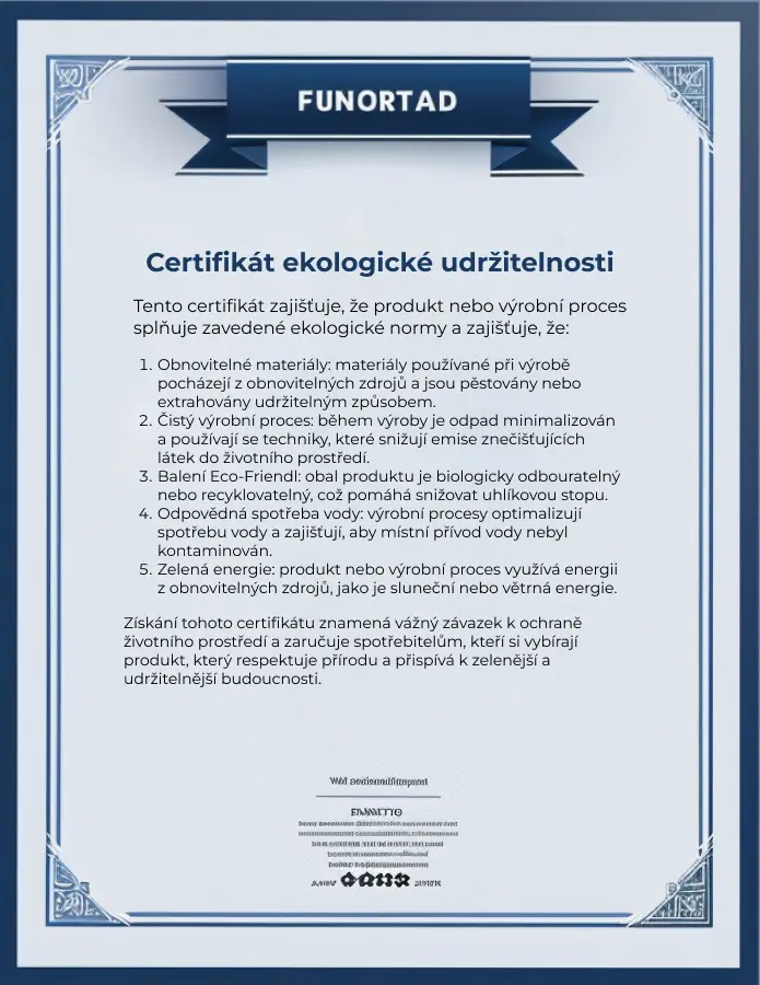 Certifikát o ekologické udržitelnosti